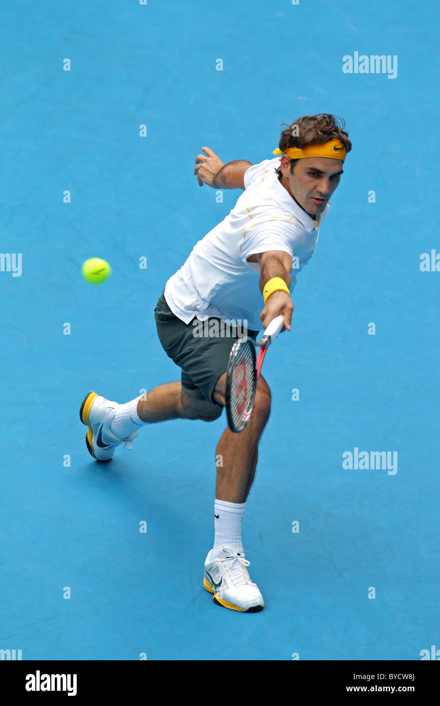 Australian Open Tennis 2011. Melbourne. Thursday 27.1.2011. Roger FEDERER  (Sui Stock Photo - Alamy