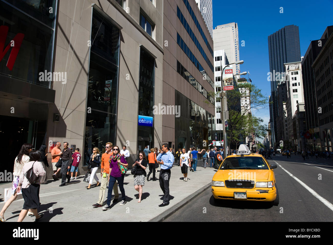 People on Fifth Avenue, New York City, America, USA Stock Photo