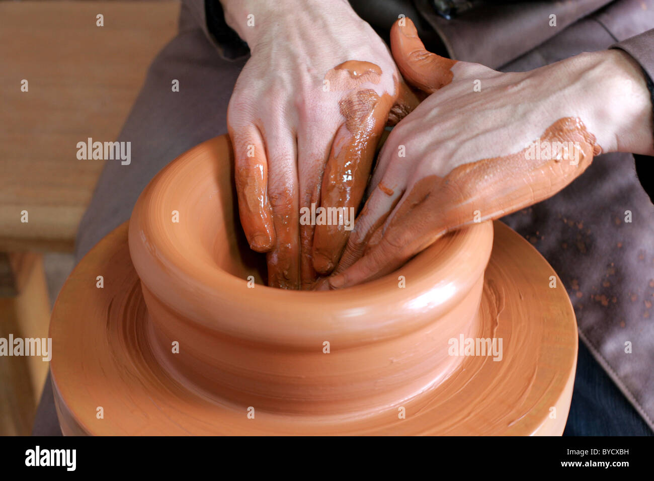 Potter Making Vase Stock Photo Alamy