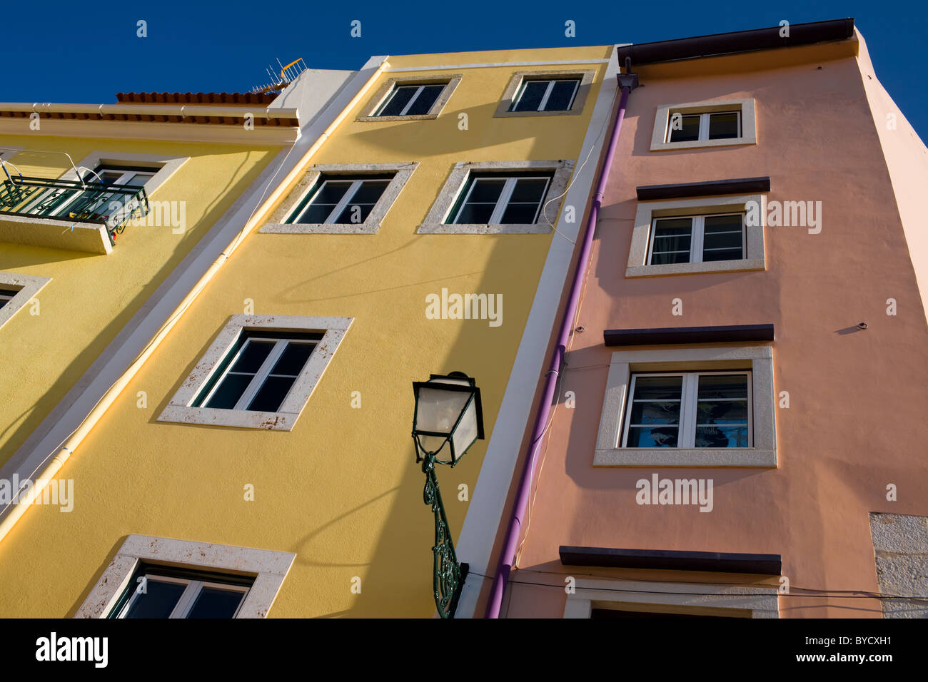 Colorful houses in Alfama district, Lisbon, Portugal Stock Photo