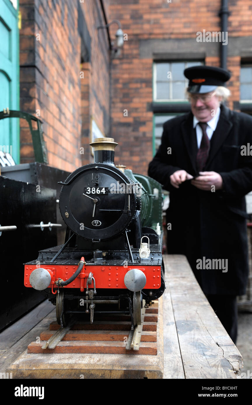 model steam locomotive on display at great central railway loughborough england uk Stock Photo