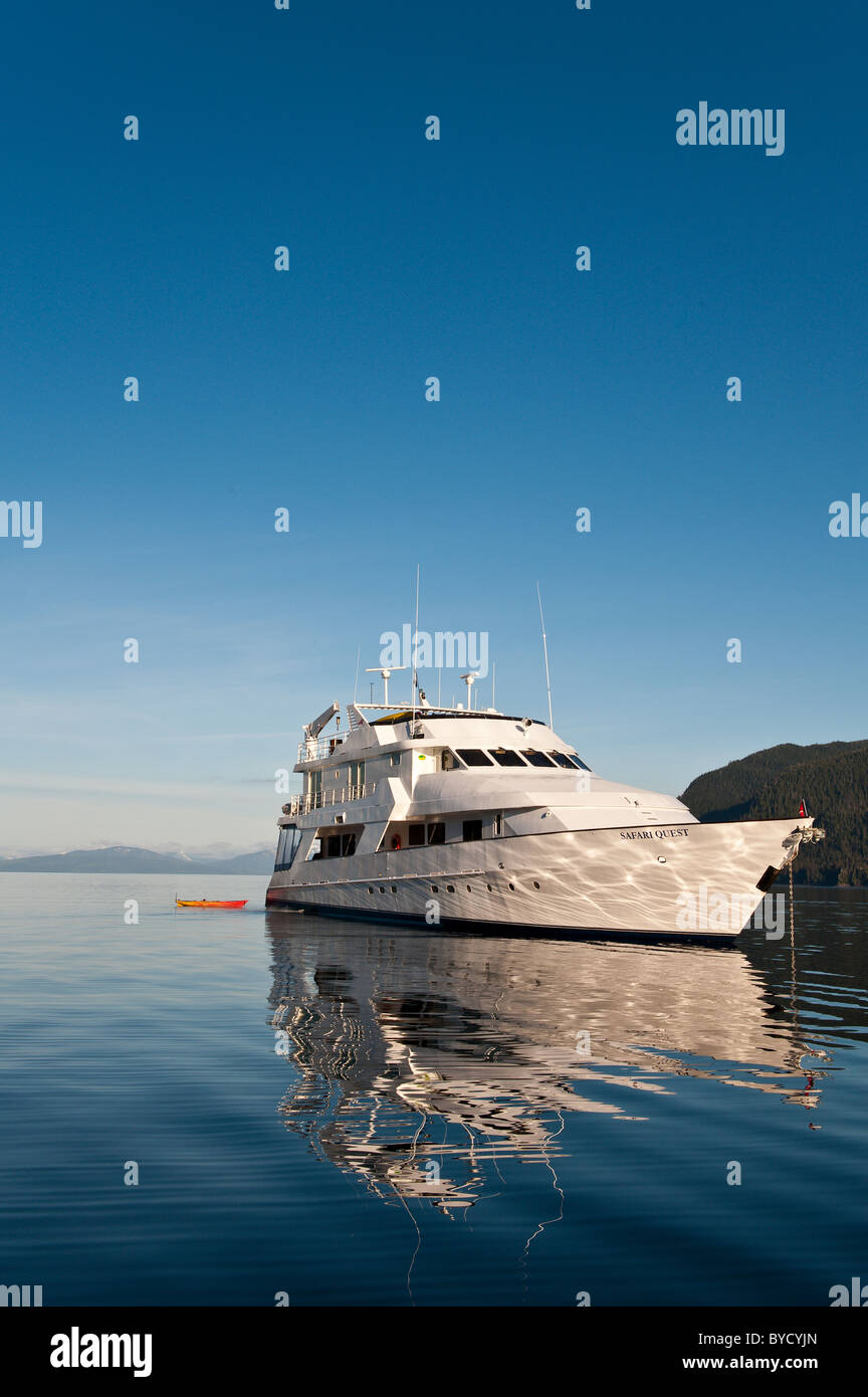 Alaska. Safari Quest anchored in Windham Bay in the Chuck River