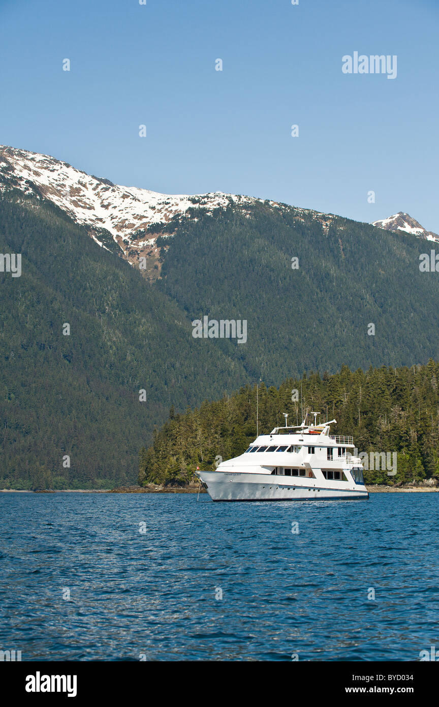 Alaska. Safari Quest anchored in Windham Bay in the Chuck River