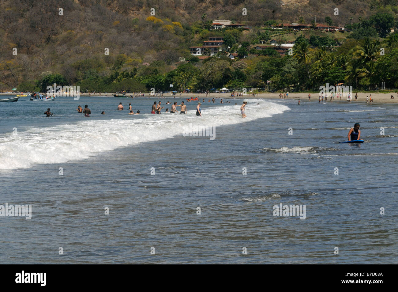 Beach for bath and surfing at Hermosa,Costa Rica Stock Photo
