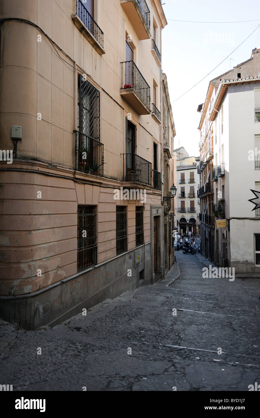 Empty streets of Granada, Spain Stock Photo