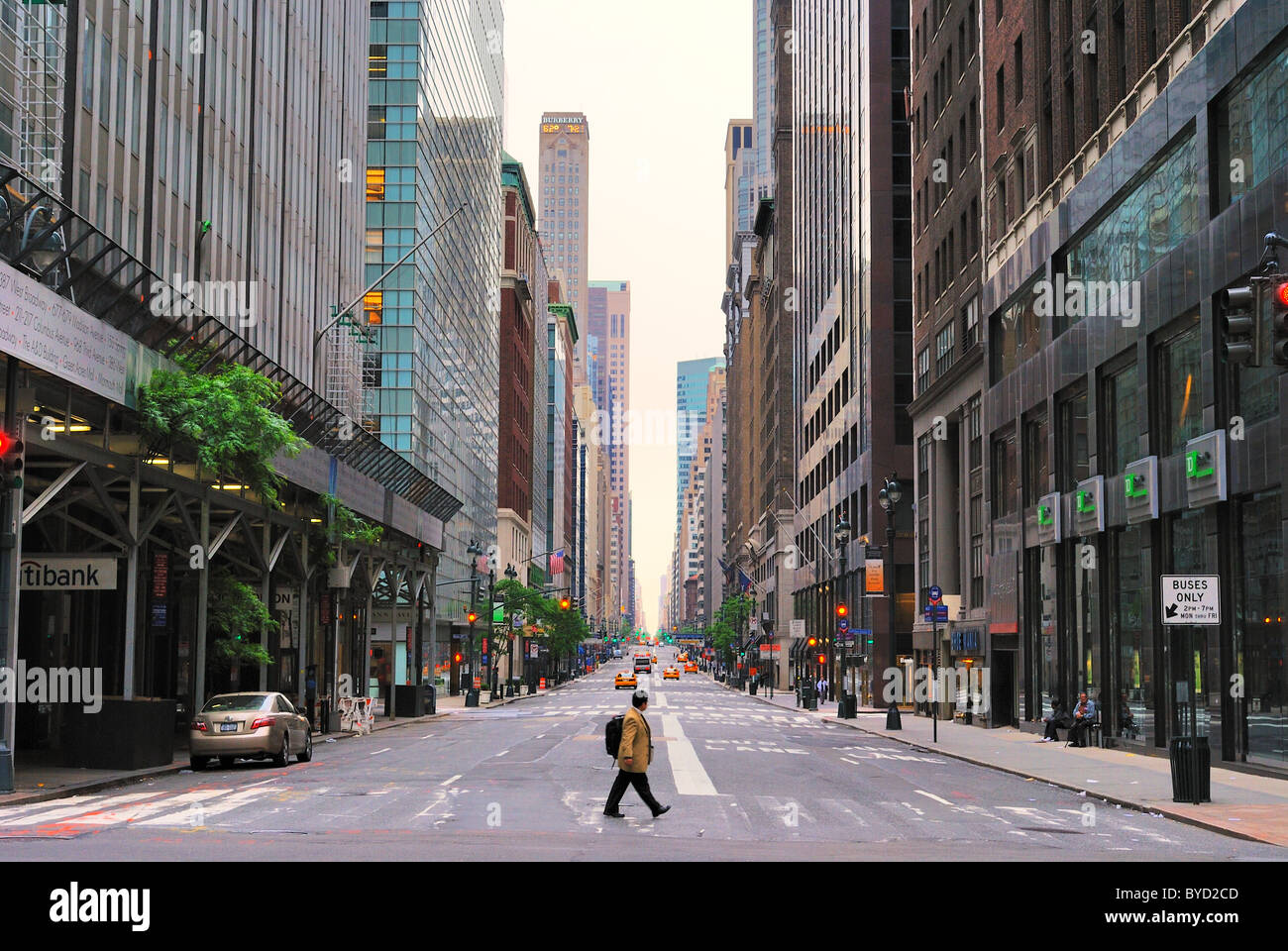 View of 7th Avenue in New York City. April 8, 2010. Stock Photo