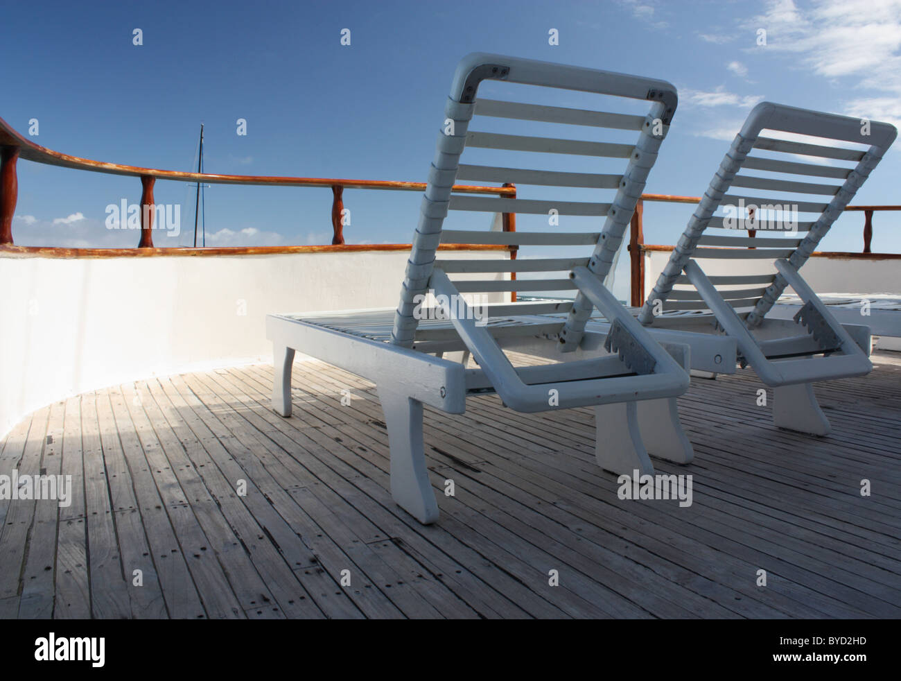 Deck Chairs on a Boat Deck Stock Photo Alamy