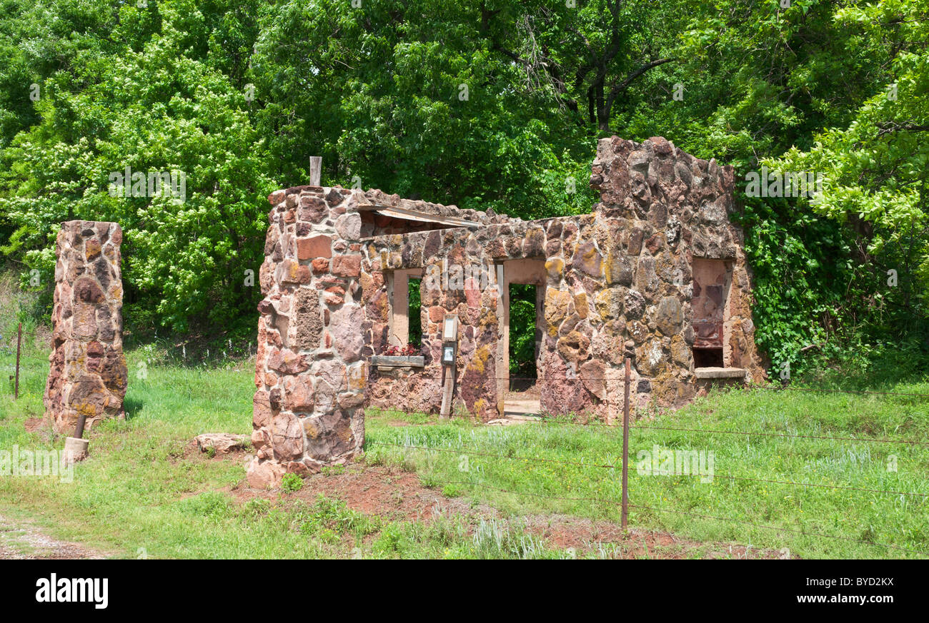Ruins of gas filling station on Historic Route 66 near Arcadia