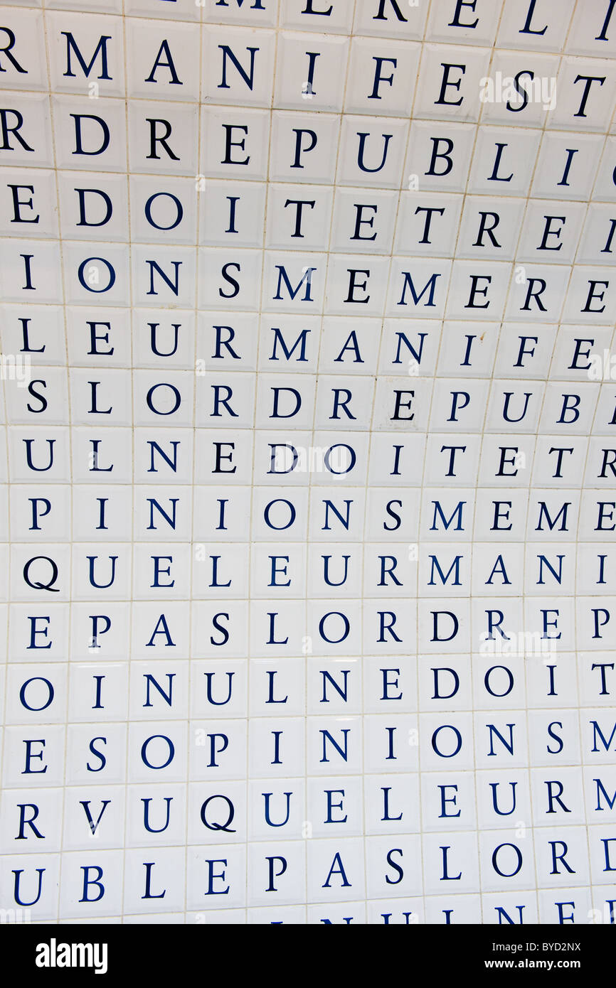 Detail of a wall in the Paris Metro Stock Photo