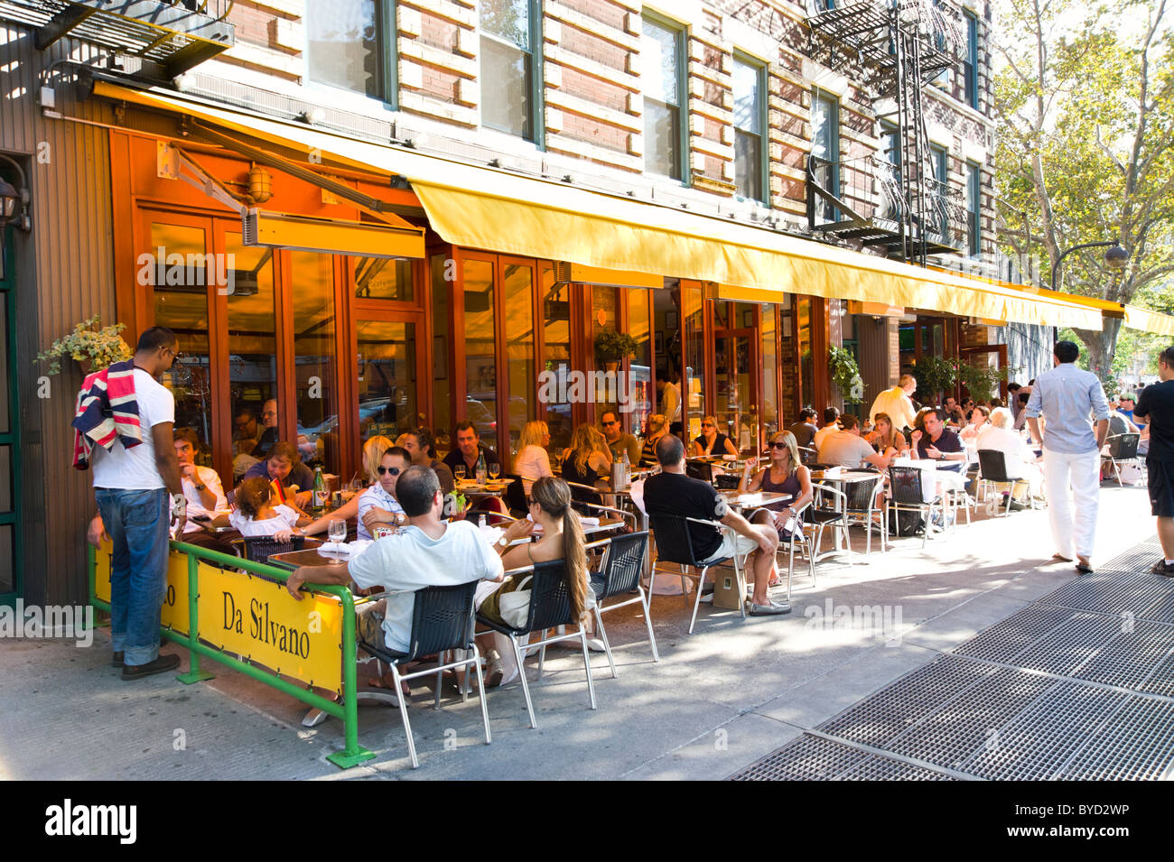 Italian restaurant on Avenue of the Americas in Greenwich Village, New York City, USA Stock Photo