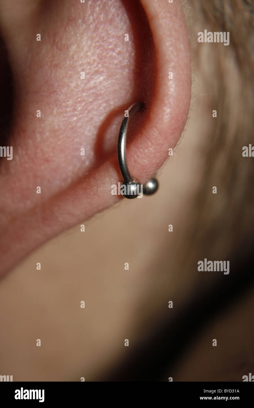 Pierced ear Stock Photo