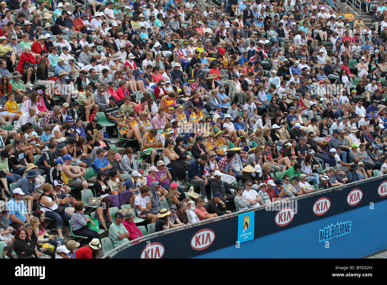 Tennis Crowd at 2011 Australian Open Stock Photo