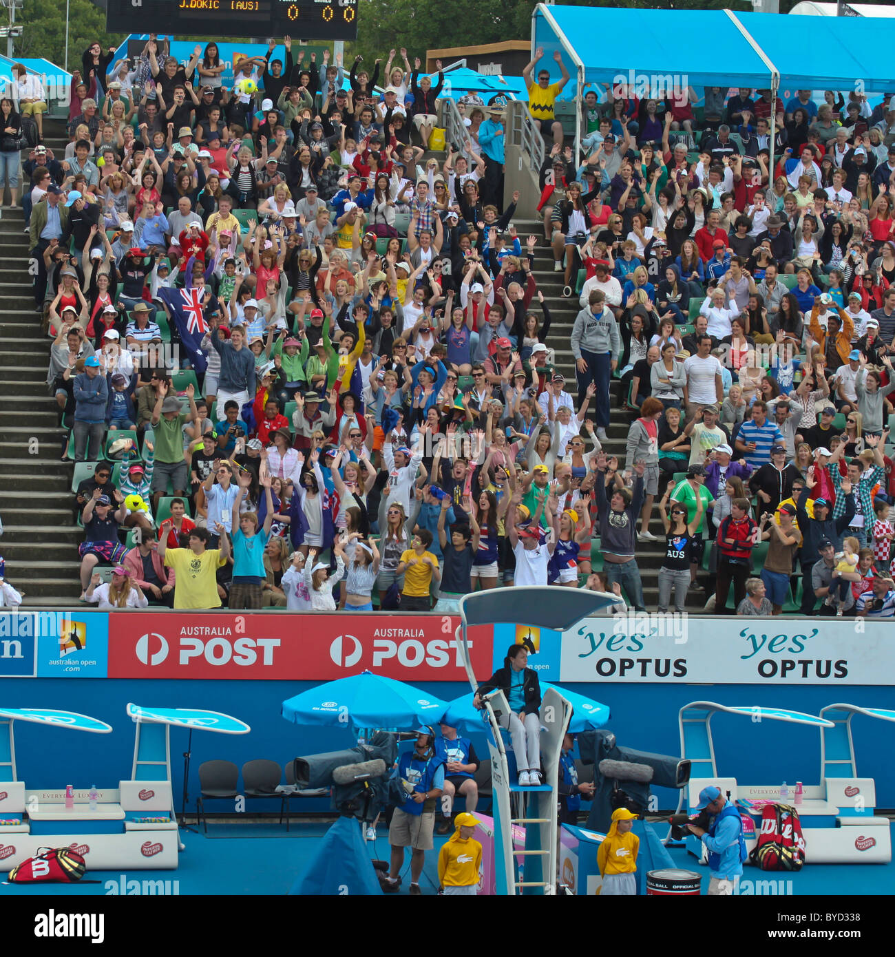 Tennis Crowd at 2011 Australian Open Stock Photo