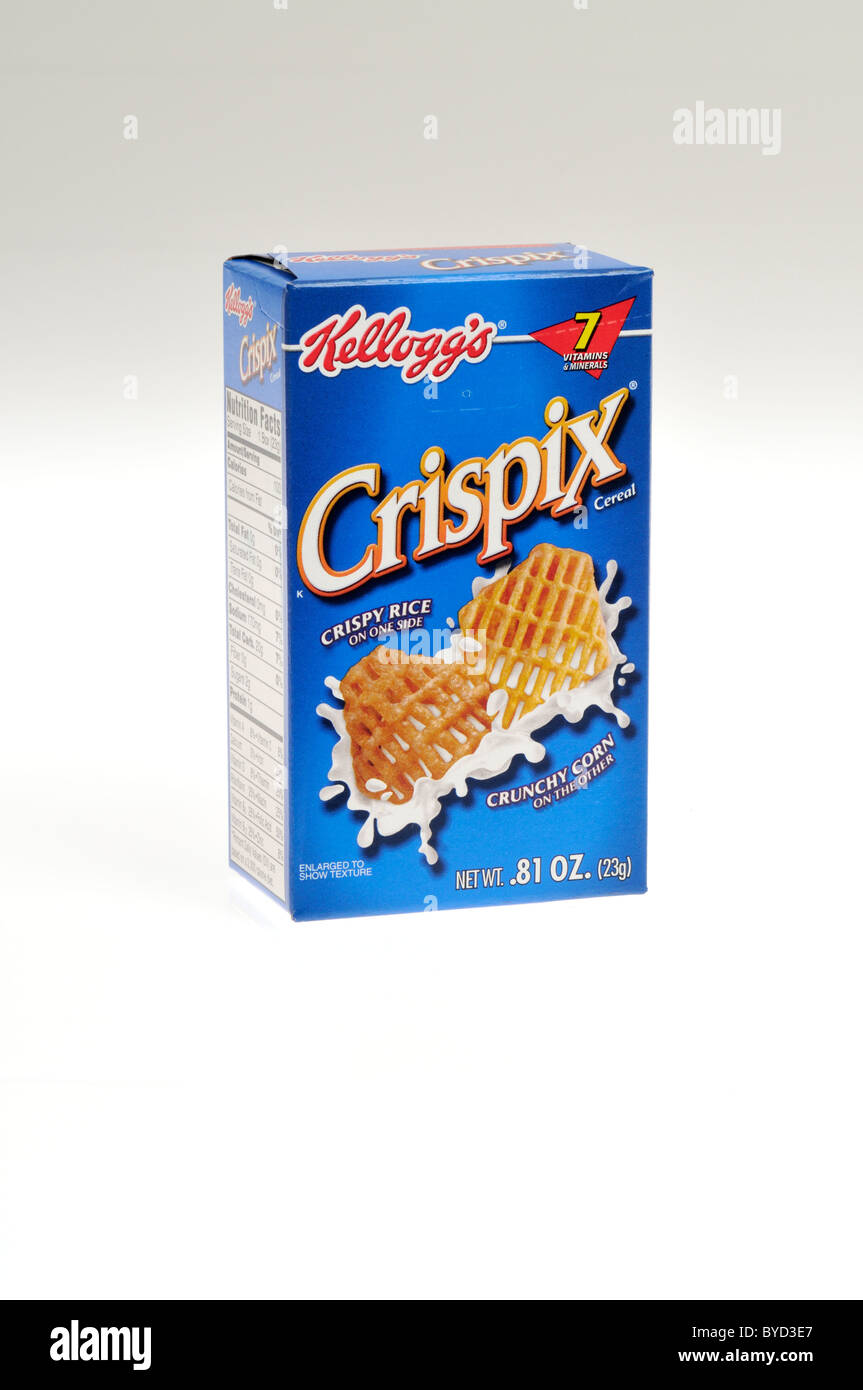Box of Kellogg's Crispix cereal on white background, cutout. Stock Photo