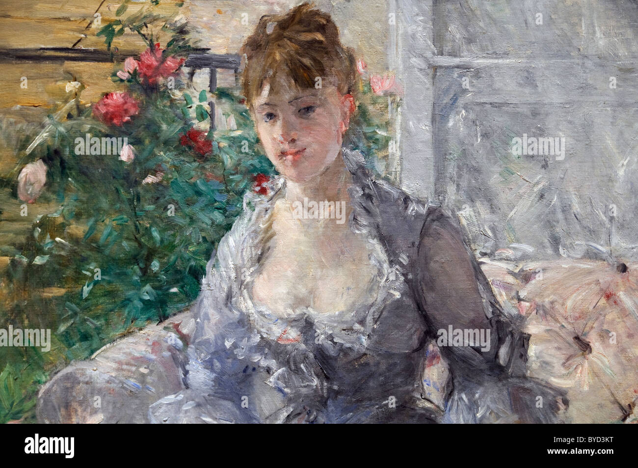 Detail: Young Woman Seated on a Sofa, ca. 1879, by Berthe Morisot Stock Photo