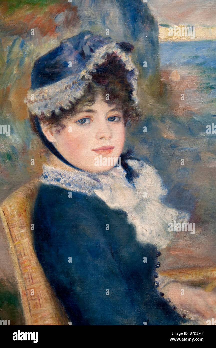 Detail: By the Seashore, 1883, by Auguste Renoir, Stock Photo