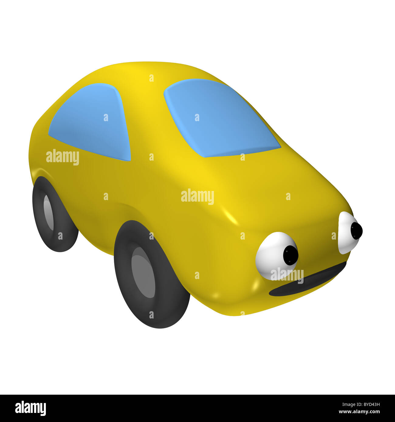 The small toy car 3d with eyes, it is isolated Stock Photo Alamy