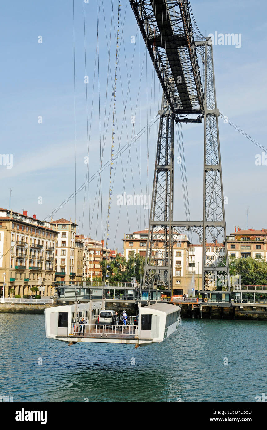 Puente de Vizcaya, Vizcaya Bridge, a transporter bridge, UNESCO World Heritage Site, Nervion River, Portugalete, Bilbao Stock Photo