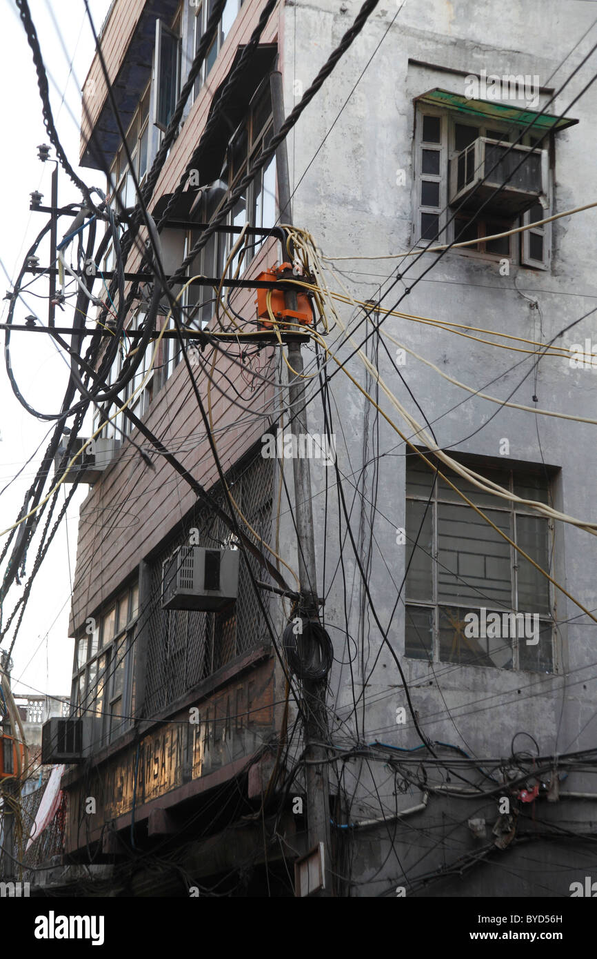 Power supply in Delhi, Uttar Pradesh, North India, India, Asia Stock