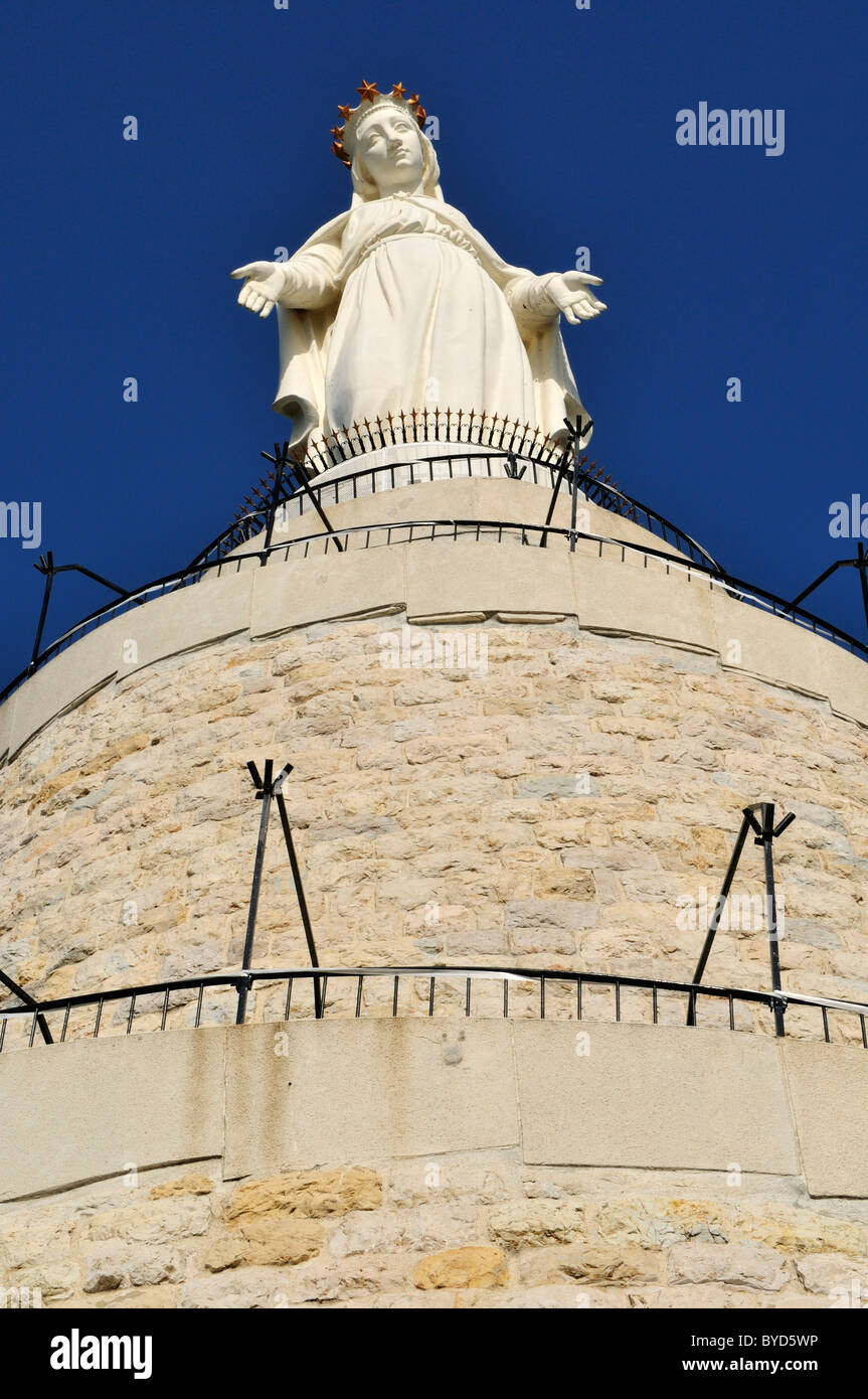 Maronite Our Lady of Lebanon St. Mary statue, Harissa, Lebanon, Middle East, West Asia Stock Photo
