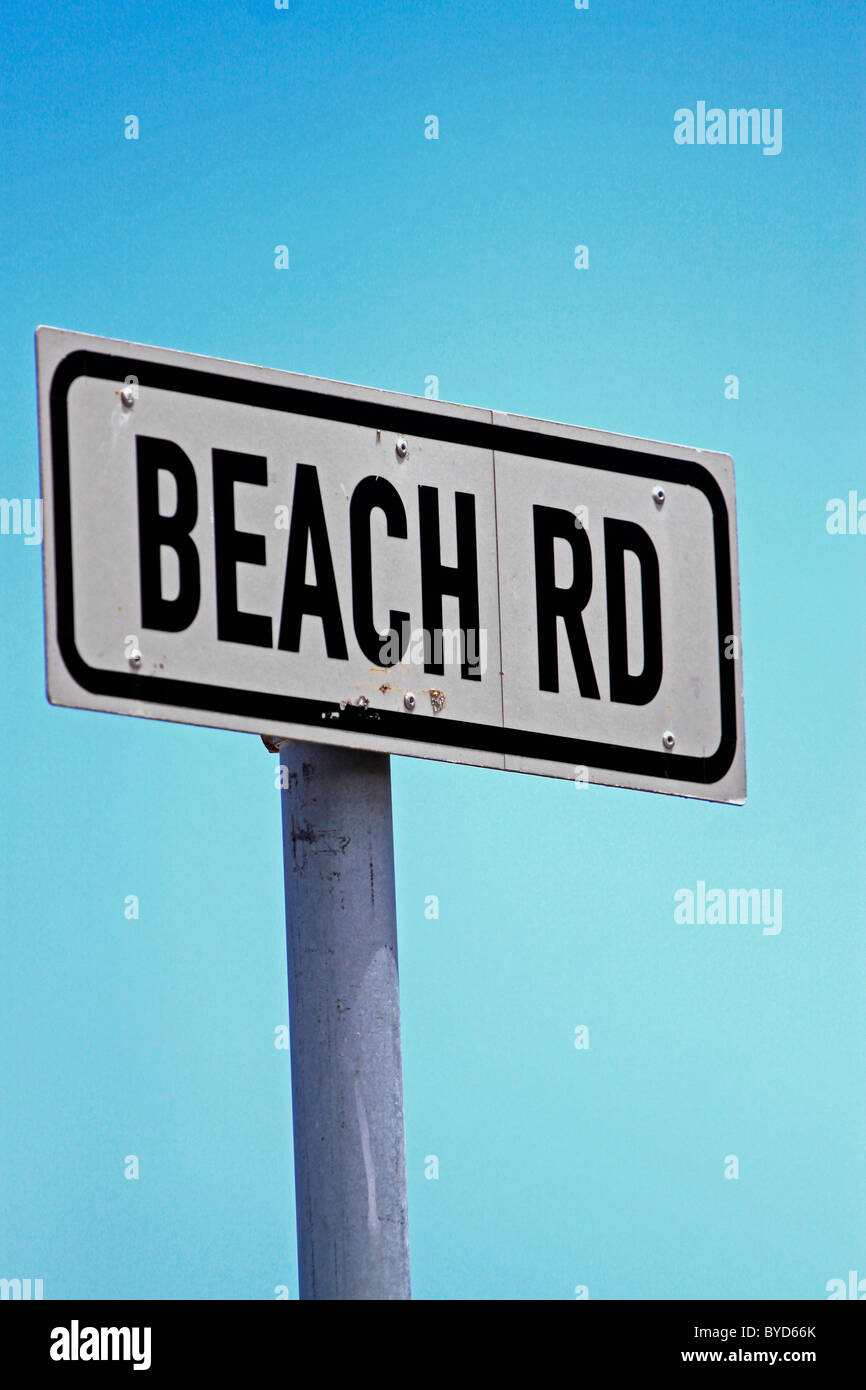 Beach town sign hi-res stock photography and images - Alamy