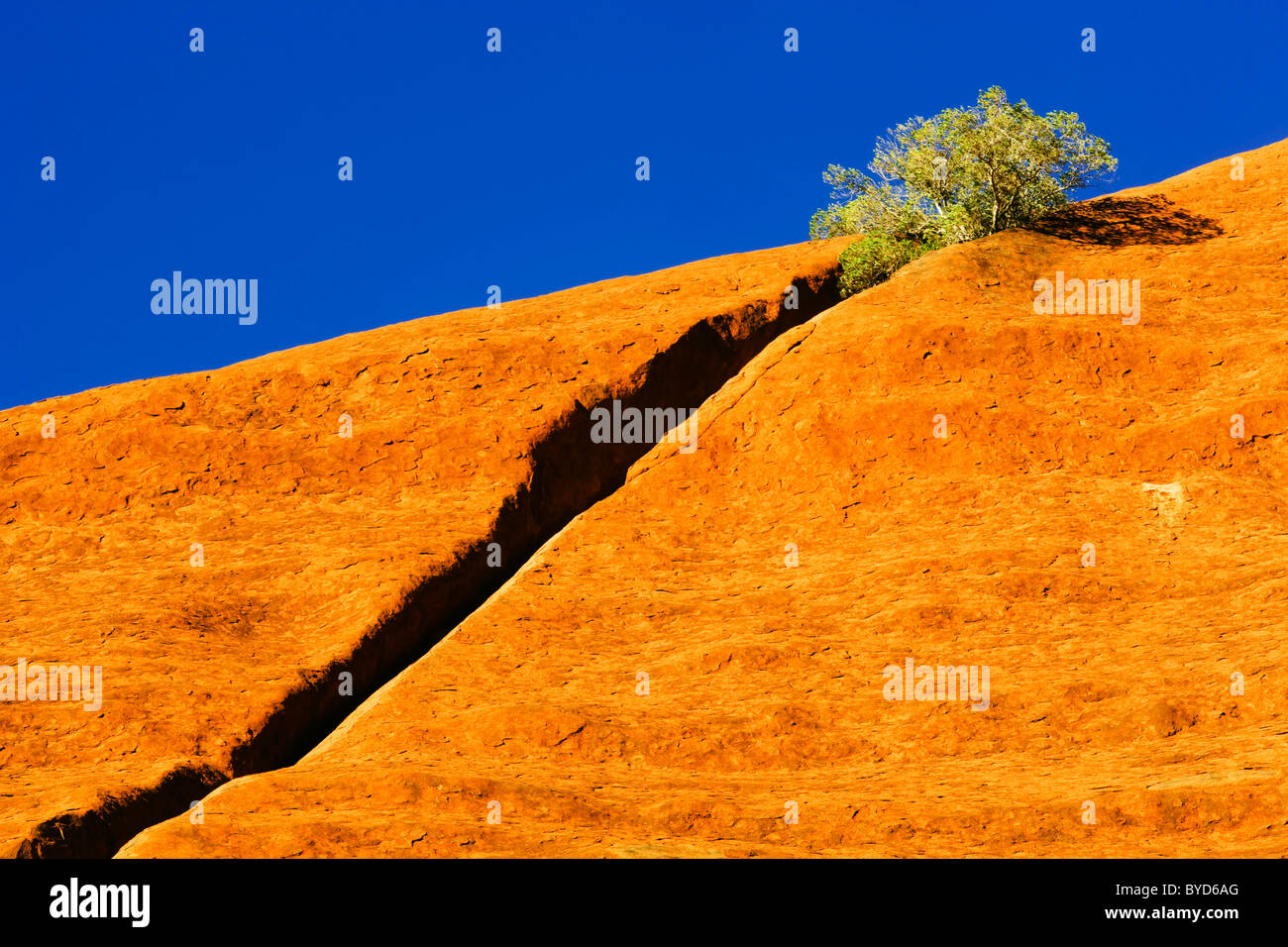 Crevice at Uluru, Ayers Rock, Northern Territory, Australia Stock Photo