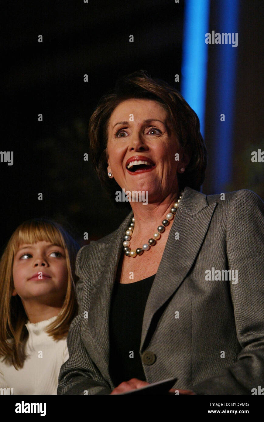 Nancy Pelosi and granddaughter Pelosi Women's Tea honoring speaker designate Nancy Pelosi with a tribute to the Late Texas Stock Photo