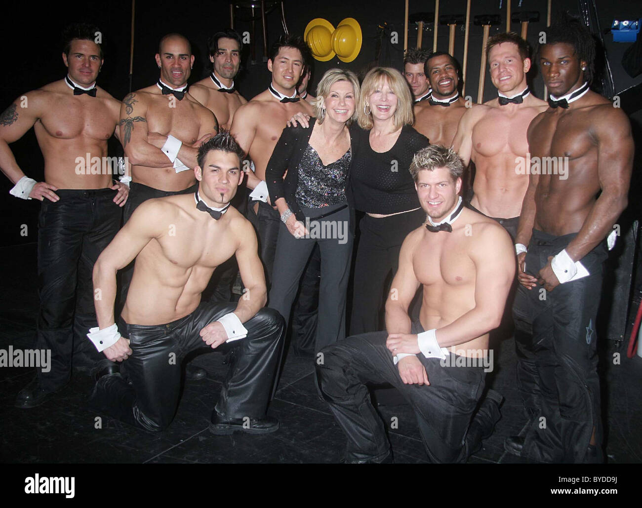 Olilvia Newton John and sister Rona visit the Chippendales at the Chippendales Theatre, Rio Hotel And Casino Las Vegas, Nevada Stock Photo
