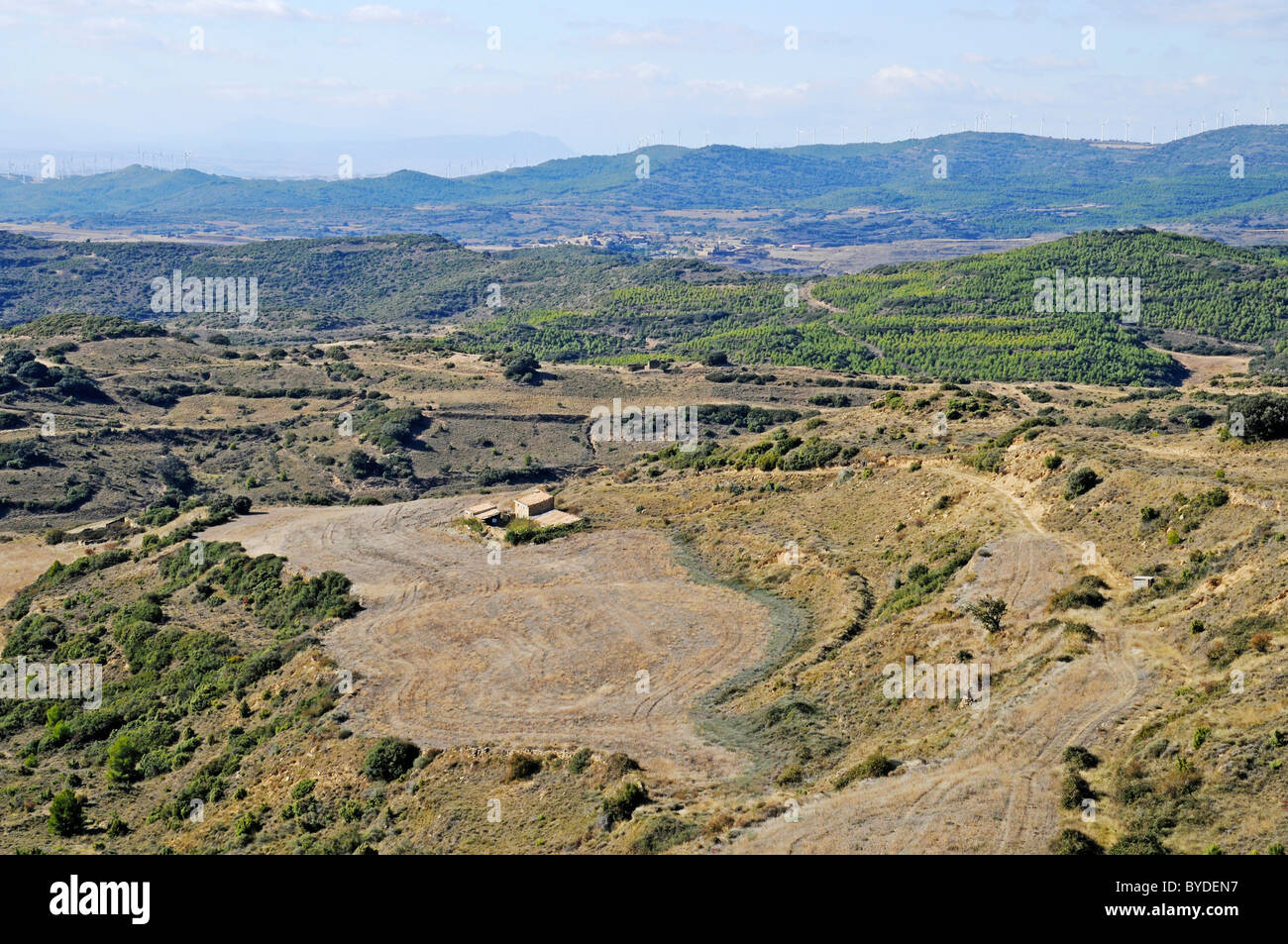 Mountain landscape, Ujue, Pamplona, Navarra, Spain, Europe Stock Photo