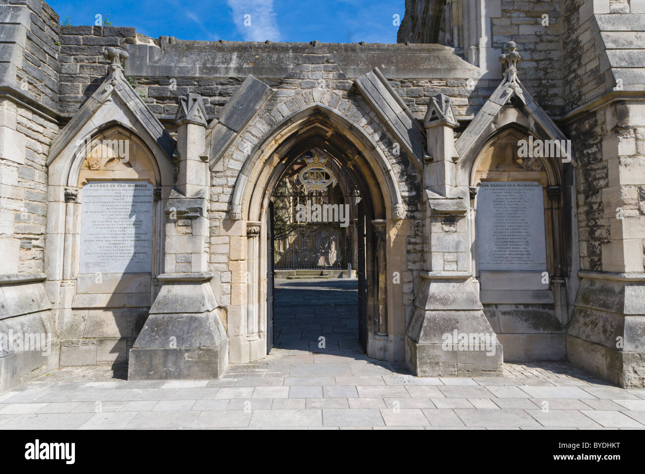 Entrance into Holyrood Church or Holy Rood Church, High Street, Southampton, Hampshire, England, United Kingdom, Europe Stock Photo