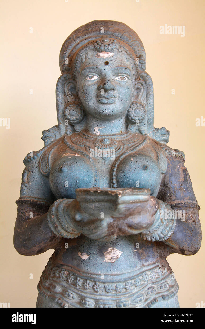 Sculpture of an Indian goddess, garden of the palace, Hill Palace, Tripunithura, Ochanathuruthu, Kerala, India, Asia Stock Photo