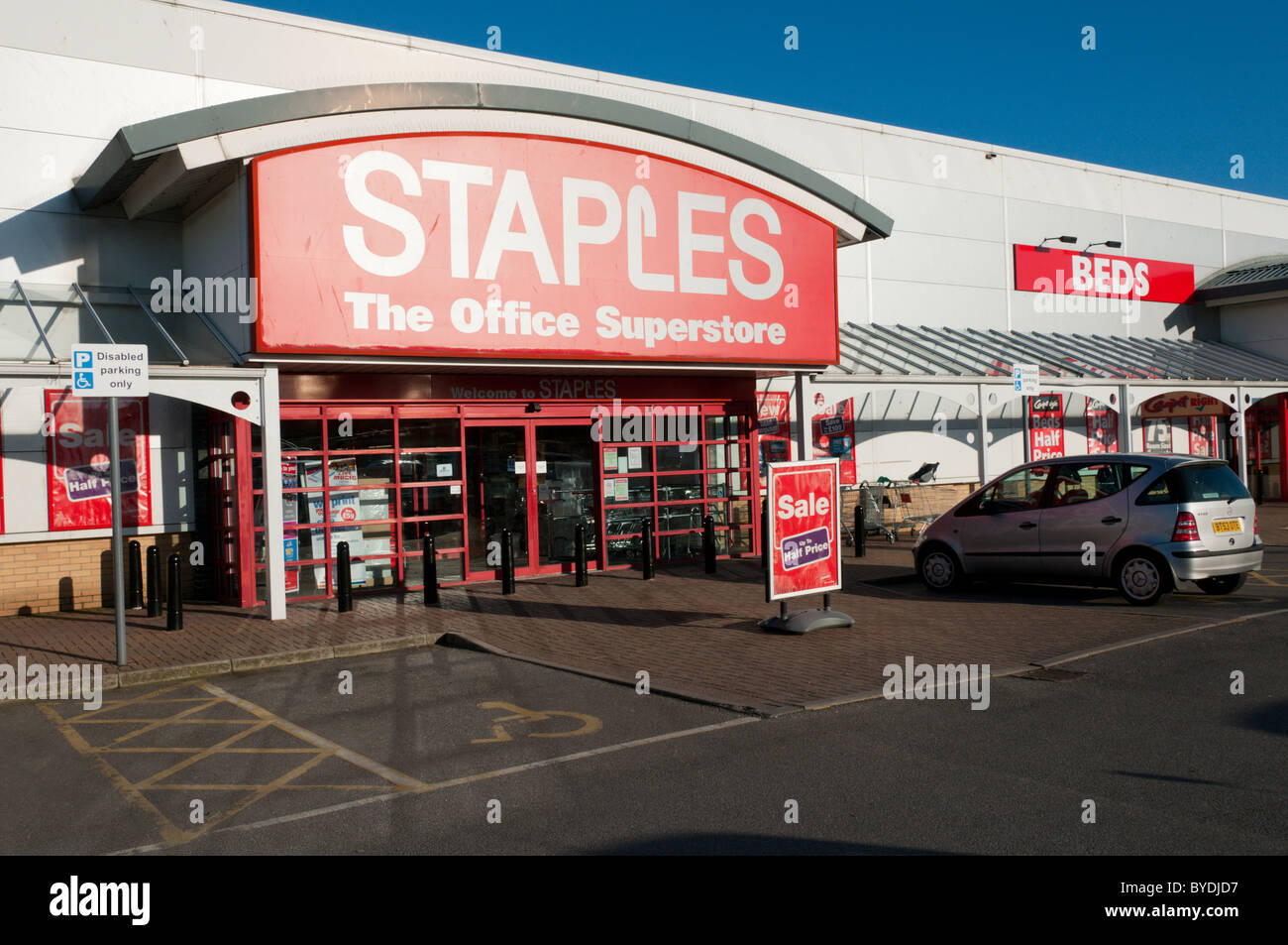 The Staples Office Superstore on the Thanet Retail Park, Westwood Road, Broadstairs. Stock Photo