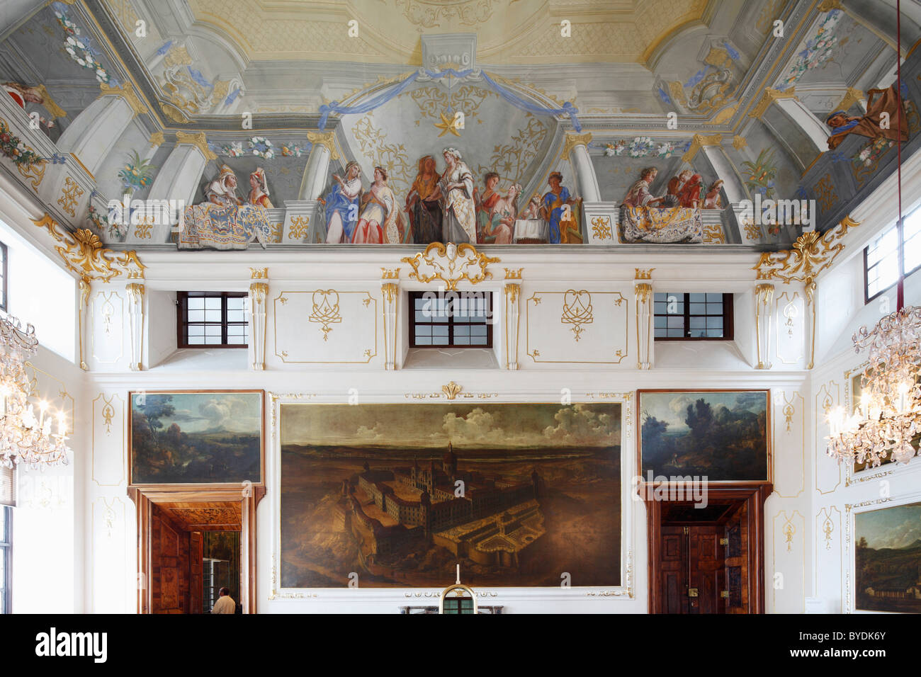 Altmanni Hall in the Imperial Wing, Goettweig Abbey, Wachau, Mostviertel, Must Quarter, Lower Austria, Austria, Europe Stock Photo