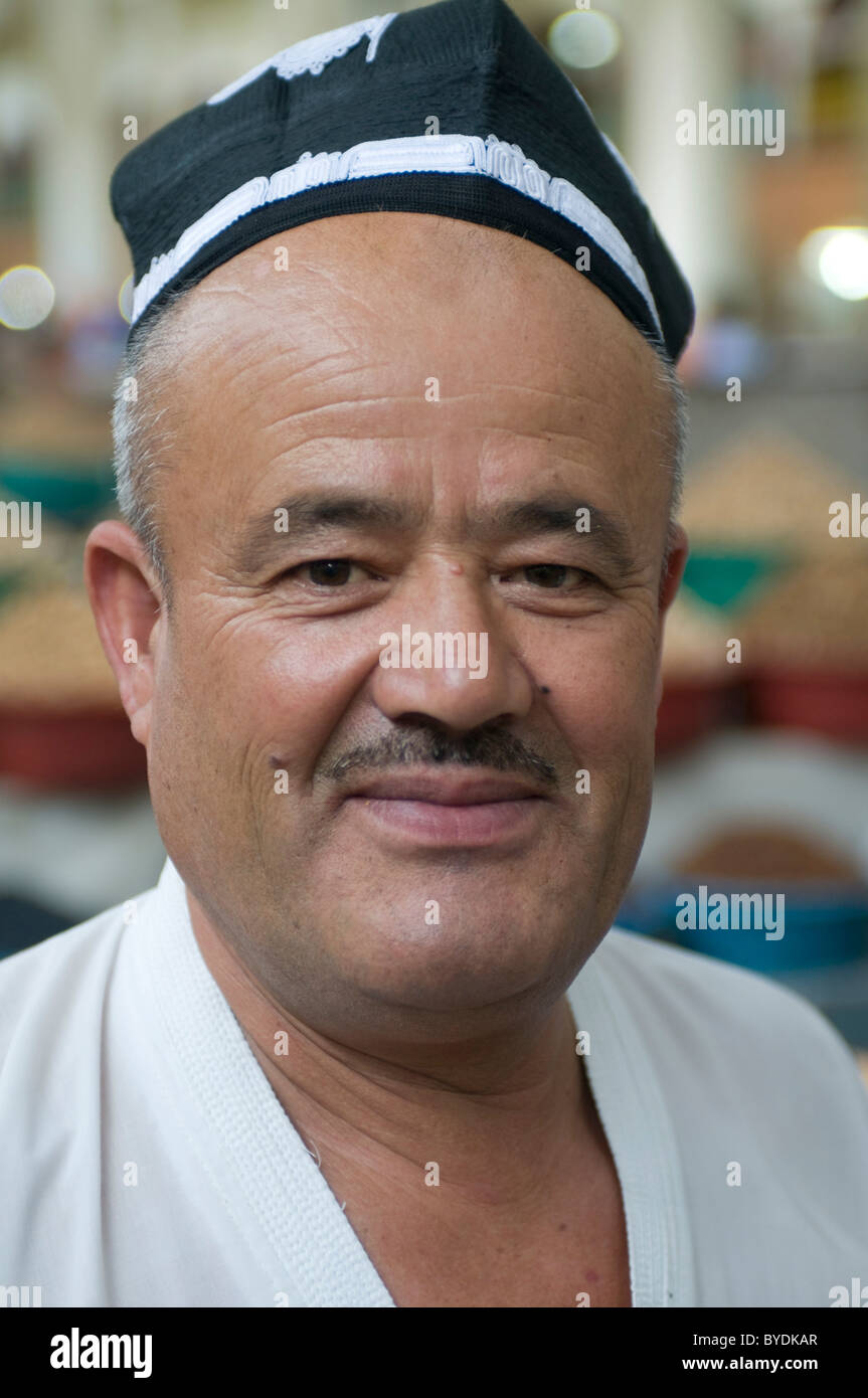 Tajik man, portrait, Khojand, Tajikistan, Central Asia Stock Photo
