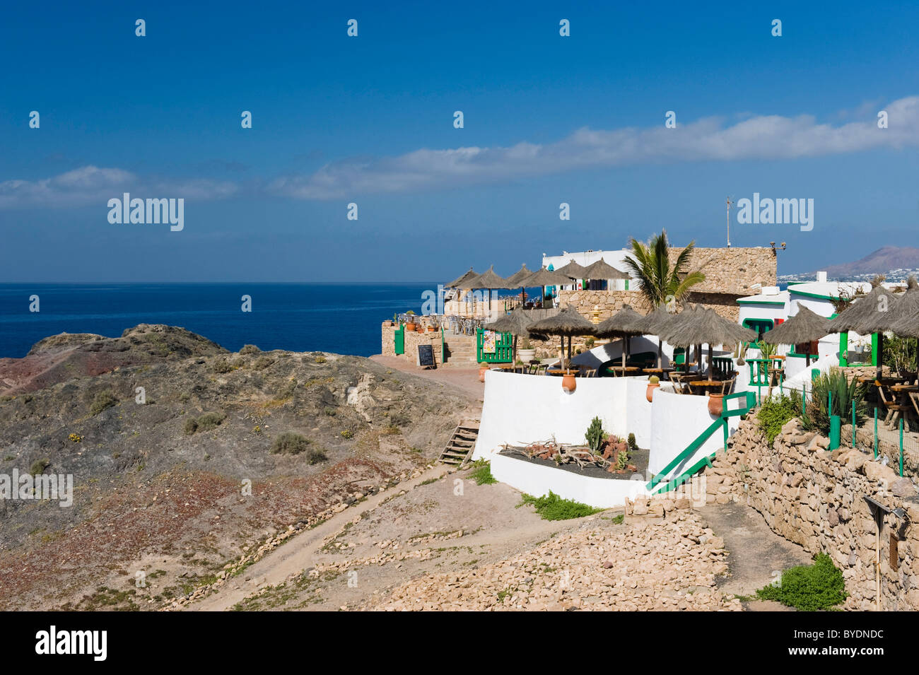 Restaurant at Papagayo Beach near Playa Blanca, Lanzarote, Canary Islands, Spain, Europe Stock Photo