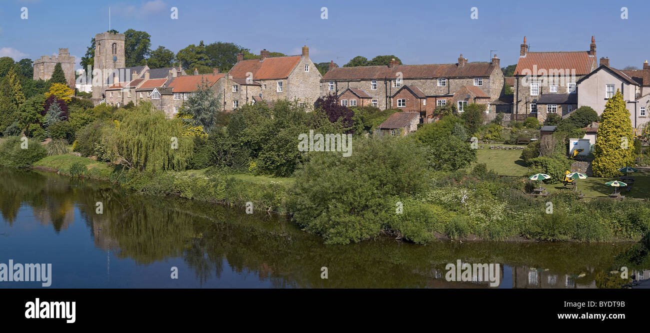 A panoramic image of West Tanfield, North Yorkshire Stock Photo Alamy
