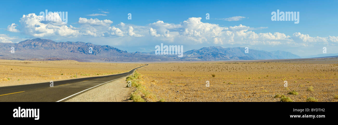 Arrid landscape along highway 190 through the foothills of the Black mountains, Death Valley national Park, California, USA Stock Photo