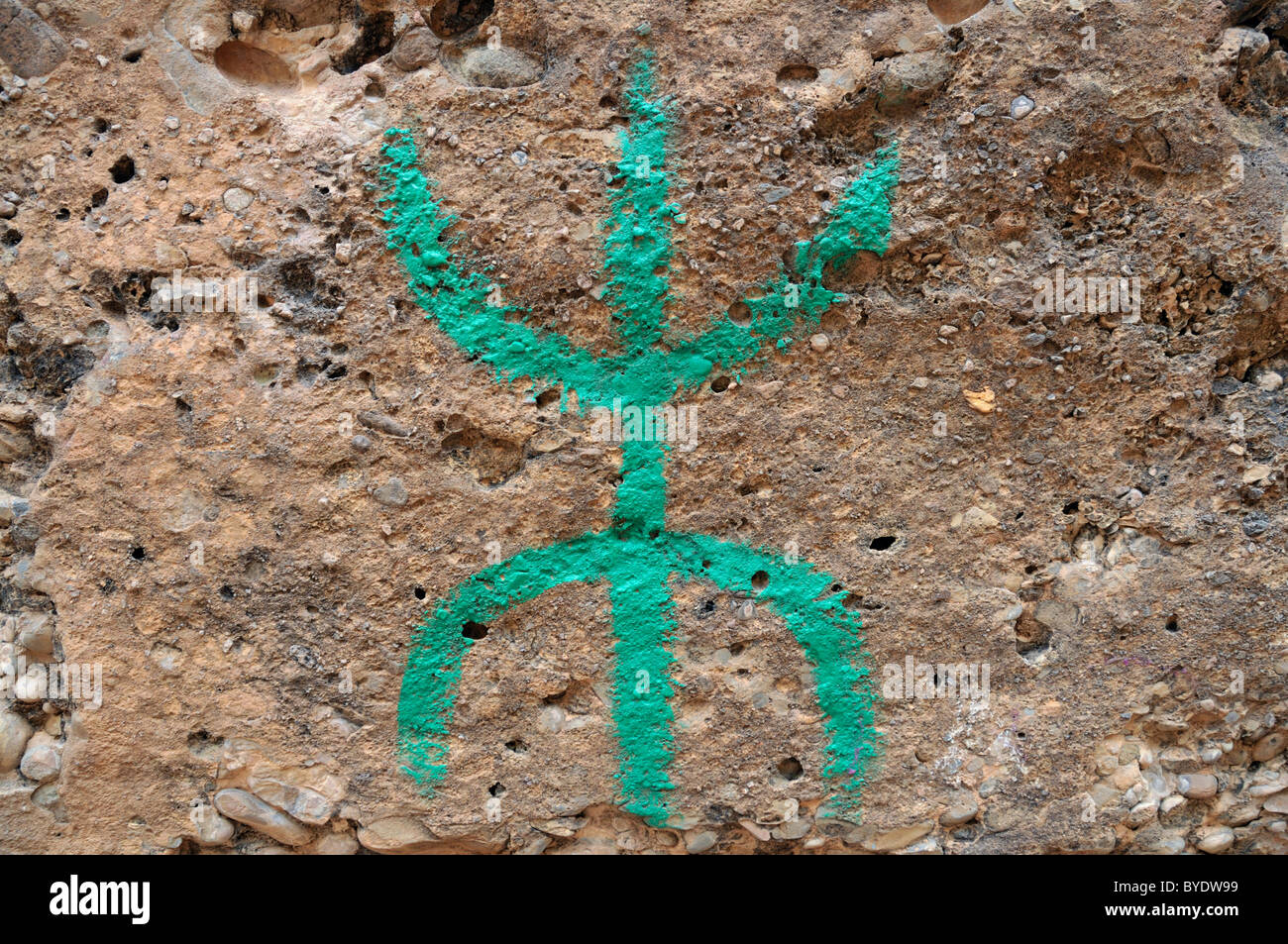 Painted tines, secret signs of the Berbers, Dades Gorge, Morocco, Africa Stock Photo