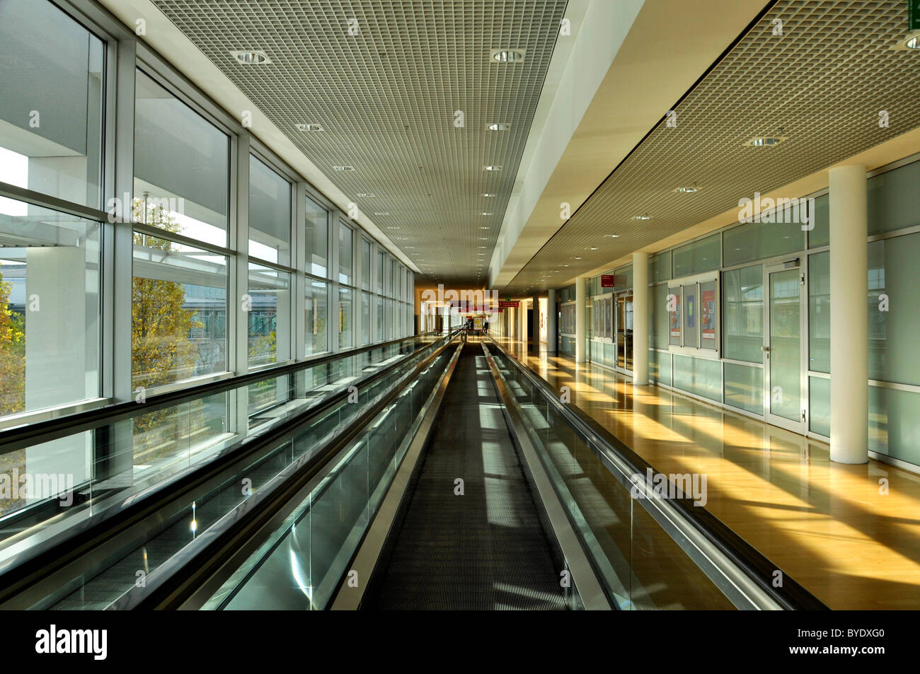 Moving passageway, west-east Expressway, Messe Munich, Munich International Trade Fair, Munich, Bavaria, Germany, Europe Stock Photo