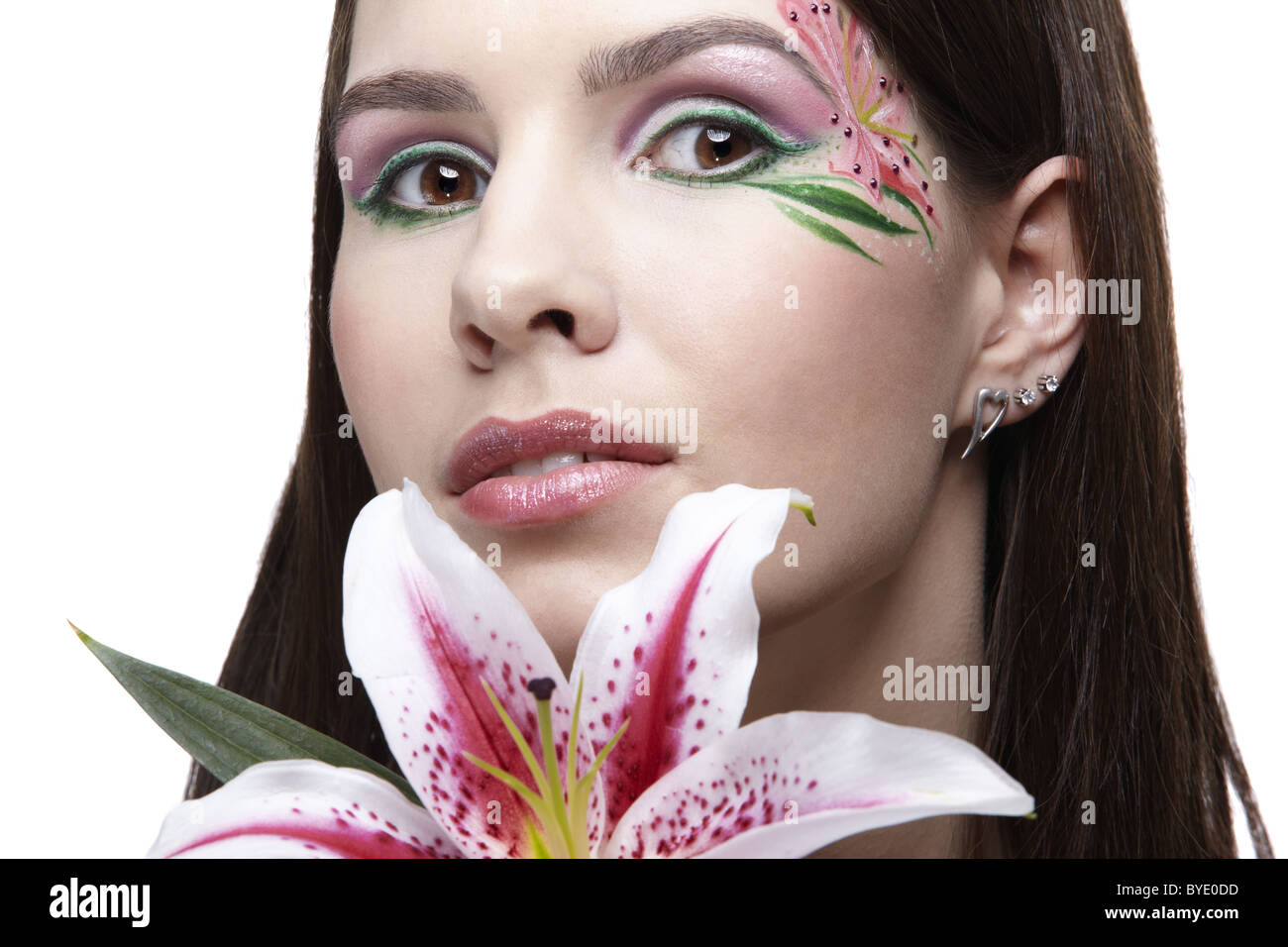 girl with tiger lily Stock Photo Alamy