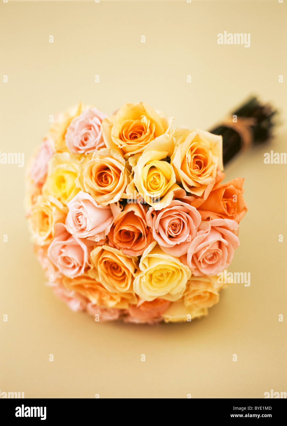 Bridal bouquet, rose bouquet, pastel coloured Stock Photo