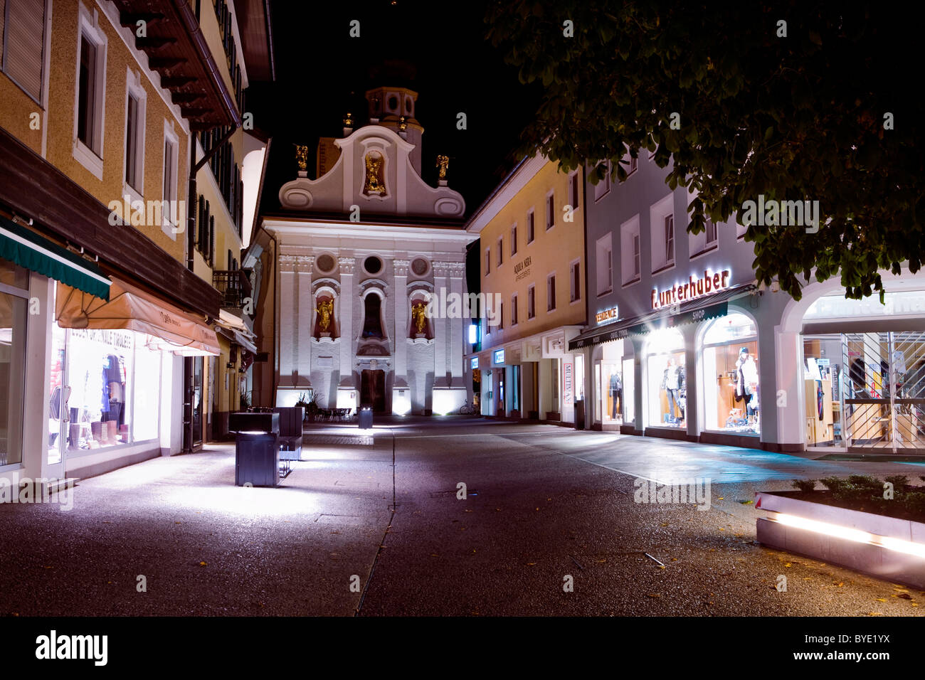 San Candido at night, Trentino-Alto Adige, Italy, Europe Stock Photo
