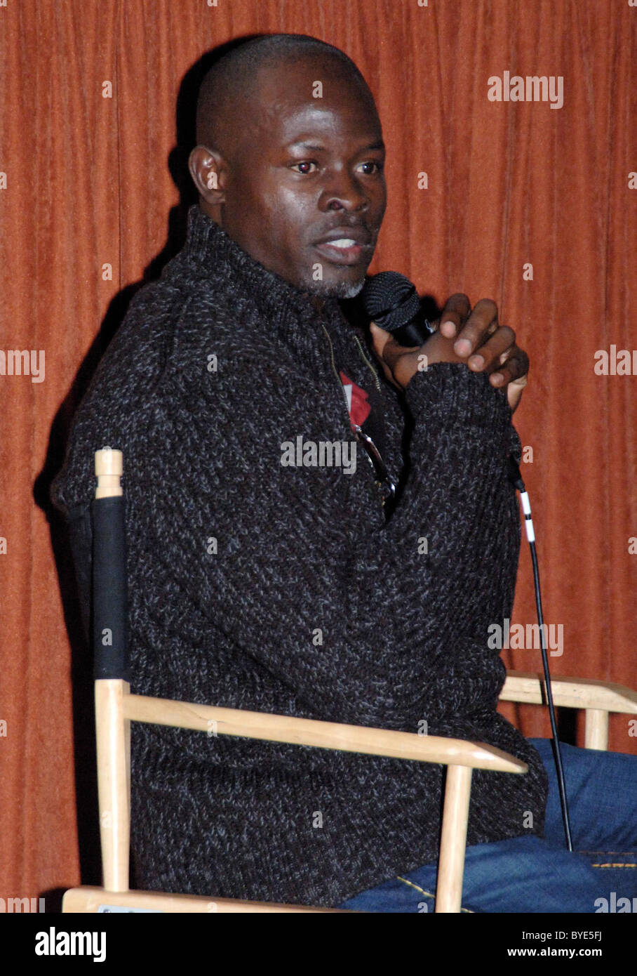 Djimon Hounsou in conversation on the film 'Blood Diamond' at the Santa Barbara Film Festival. Santa Barbara, California - Stock Photo