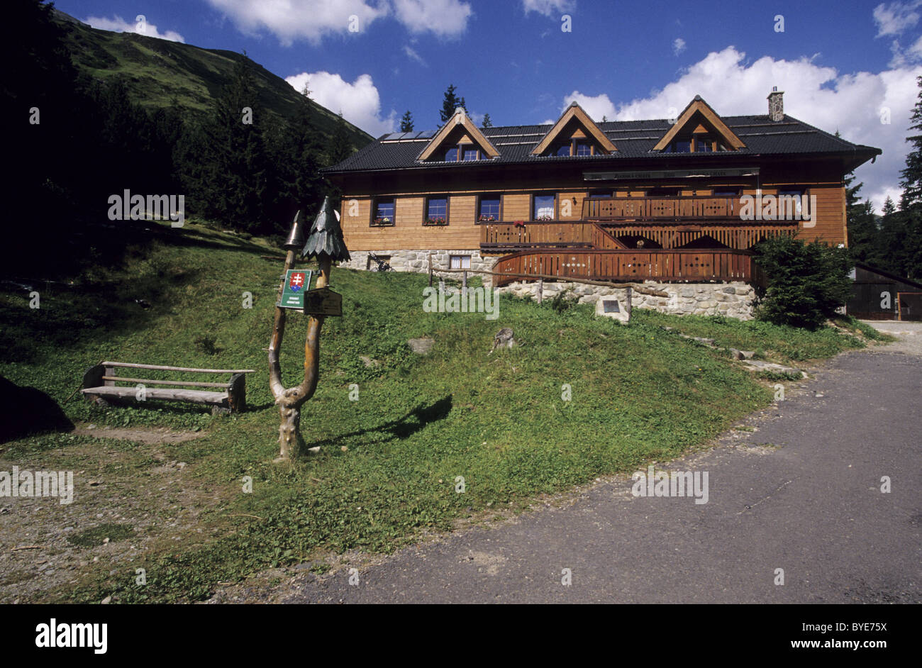 The mountain refuge Ziarska chata in Rohace, part of NP High Tatras, Slovakia. Stock Photo