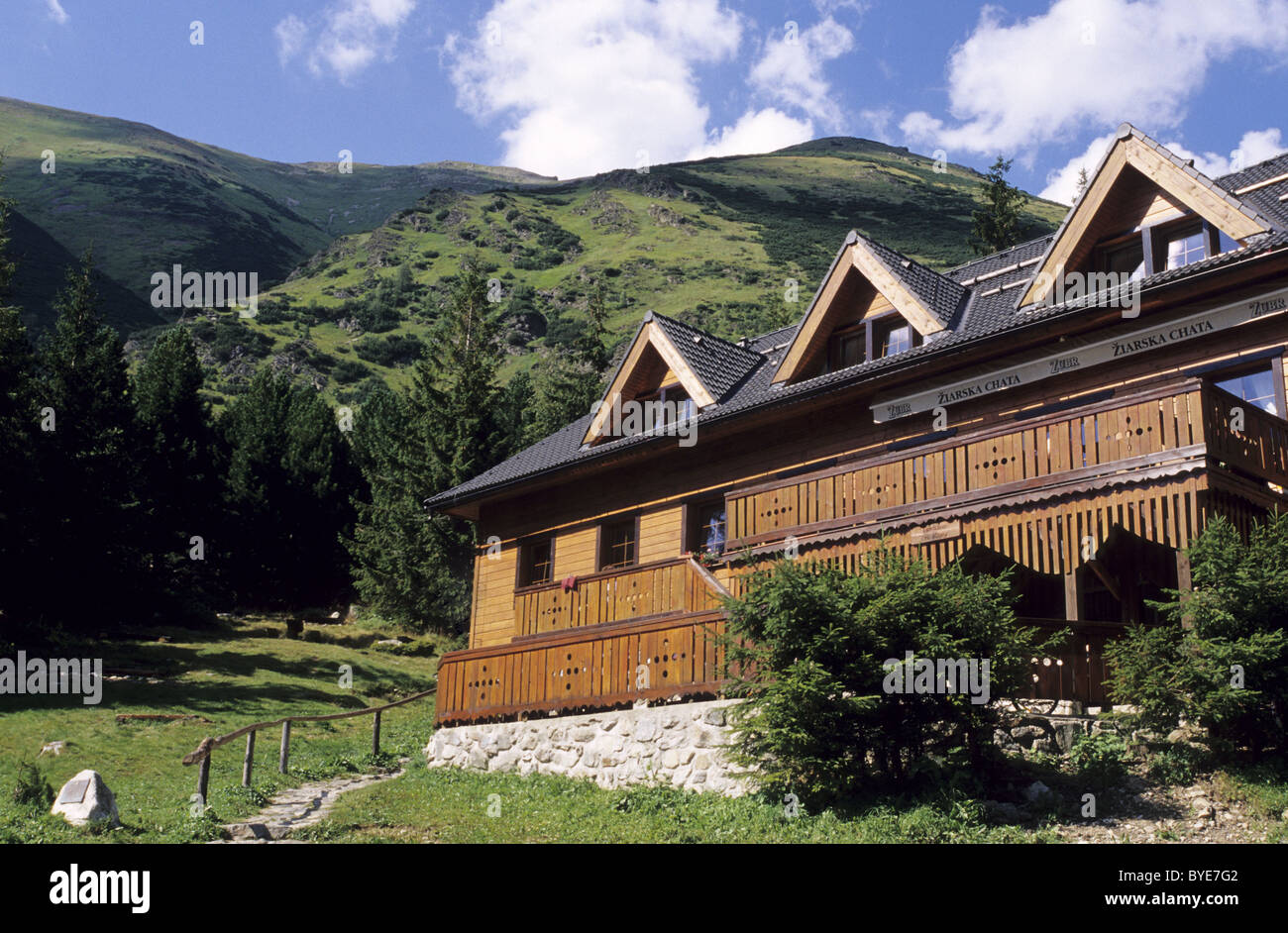 The mountain refuge Ziarska chata in Rohace, part of NP High Tatras, Slovakia. Stock Photo