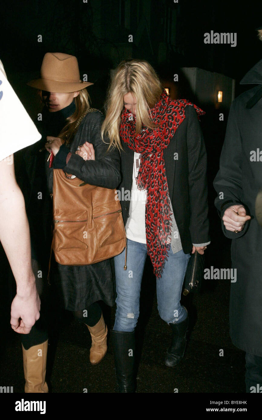 Kate Moss and Davina Taylor leaving a pub in Primrose Hill London ...