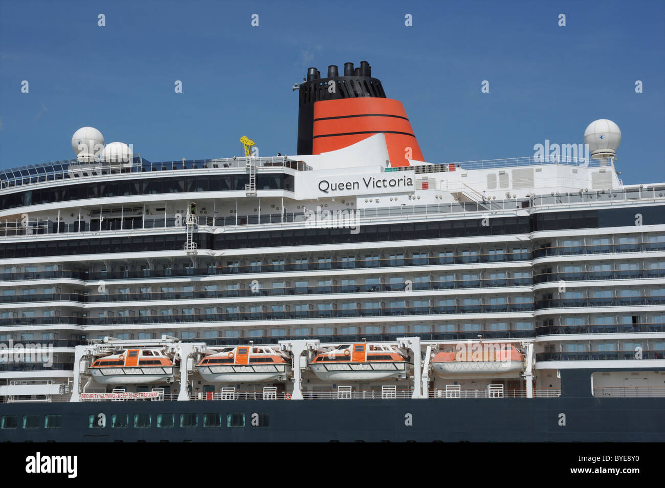 MV Queen Victoria of the Cunard fleet moored at Southampton Docks ...