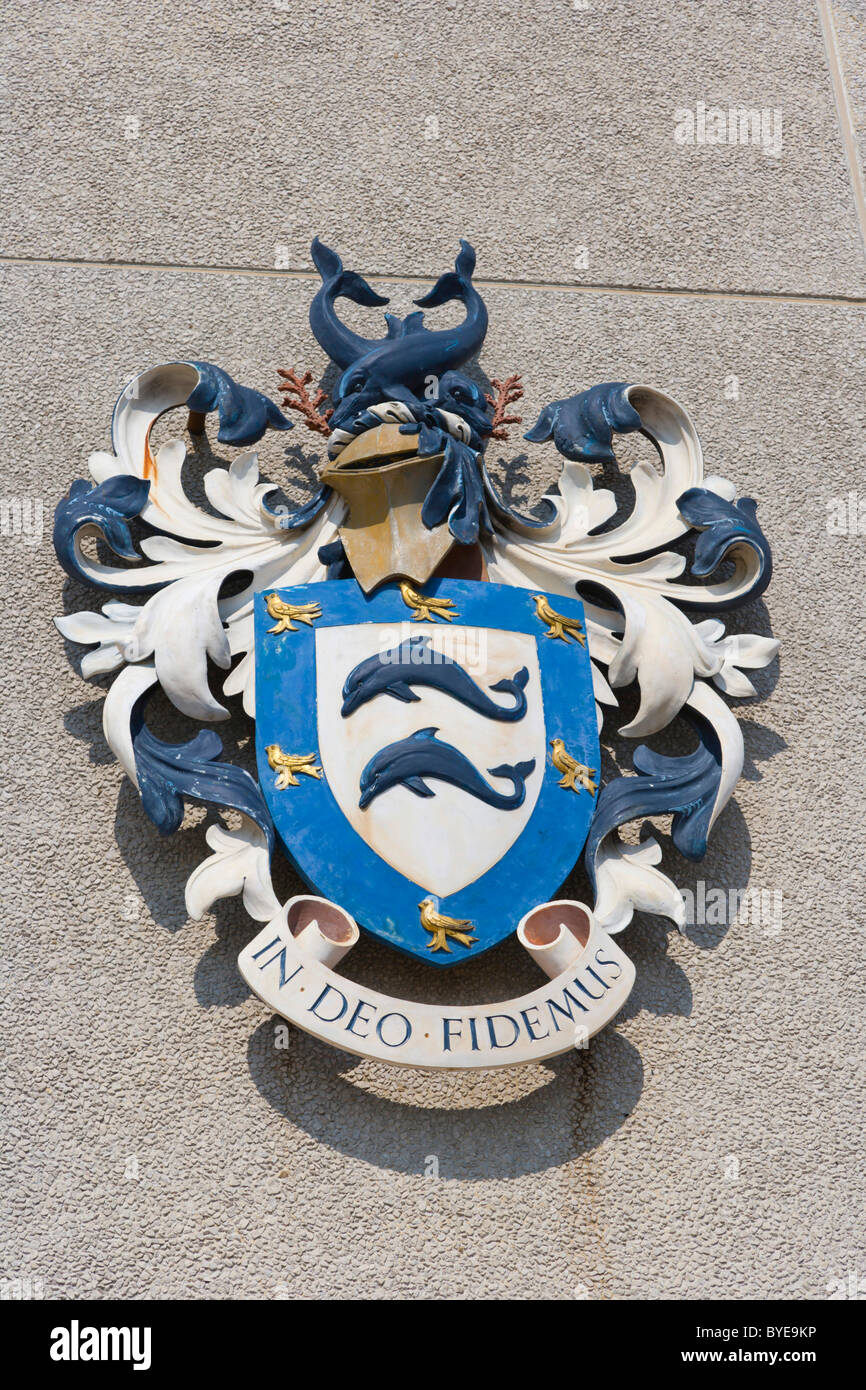 Brighton coat of arms on the Brighton Centre, King's Road, Brighton