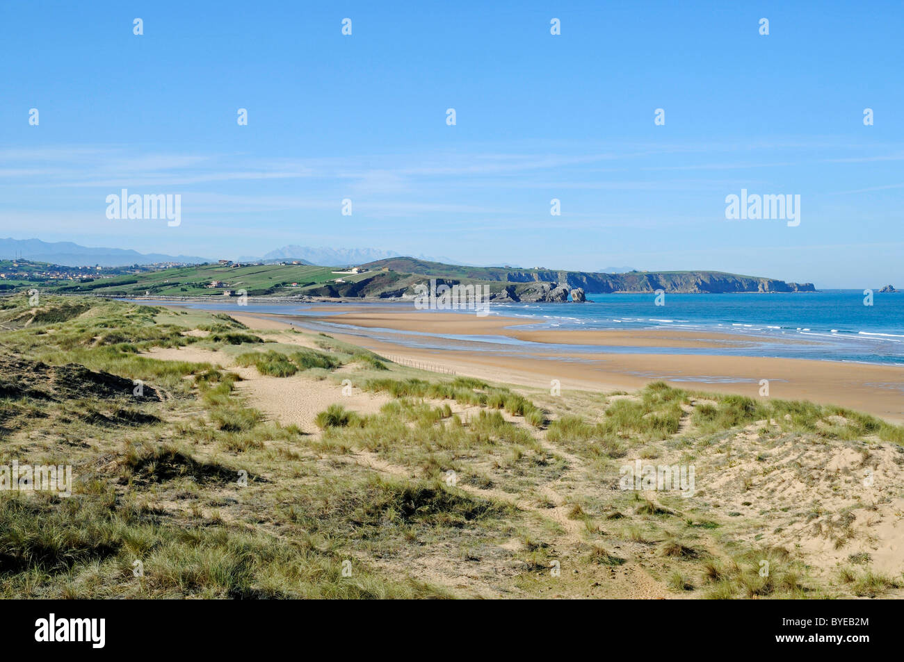 Playa de Valdearenas, Parque Natural de las Dunas, nature reserve with sand dunes and a beach, Liencres, Santander, Cantabria Stock Photo