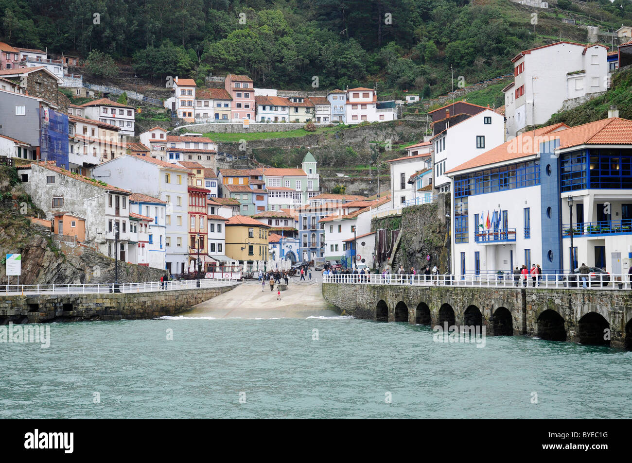 Colourful houses, Cudillero coastal village, Asturias, Spain, Europe